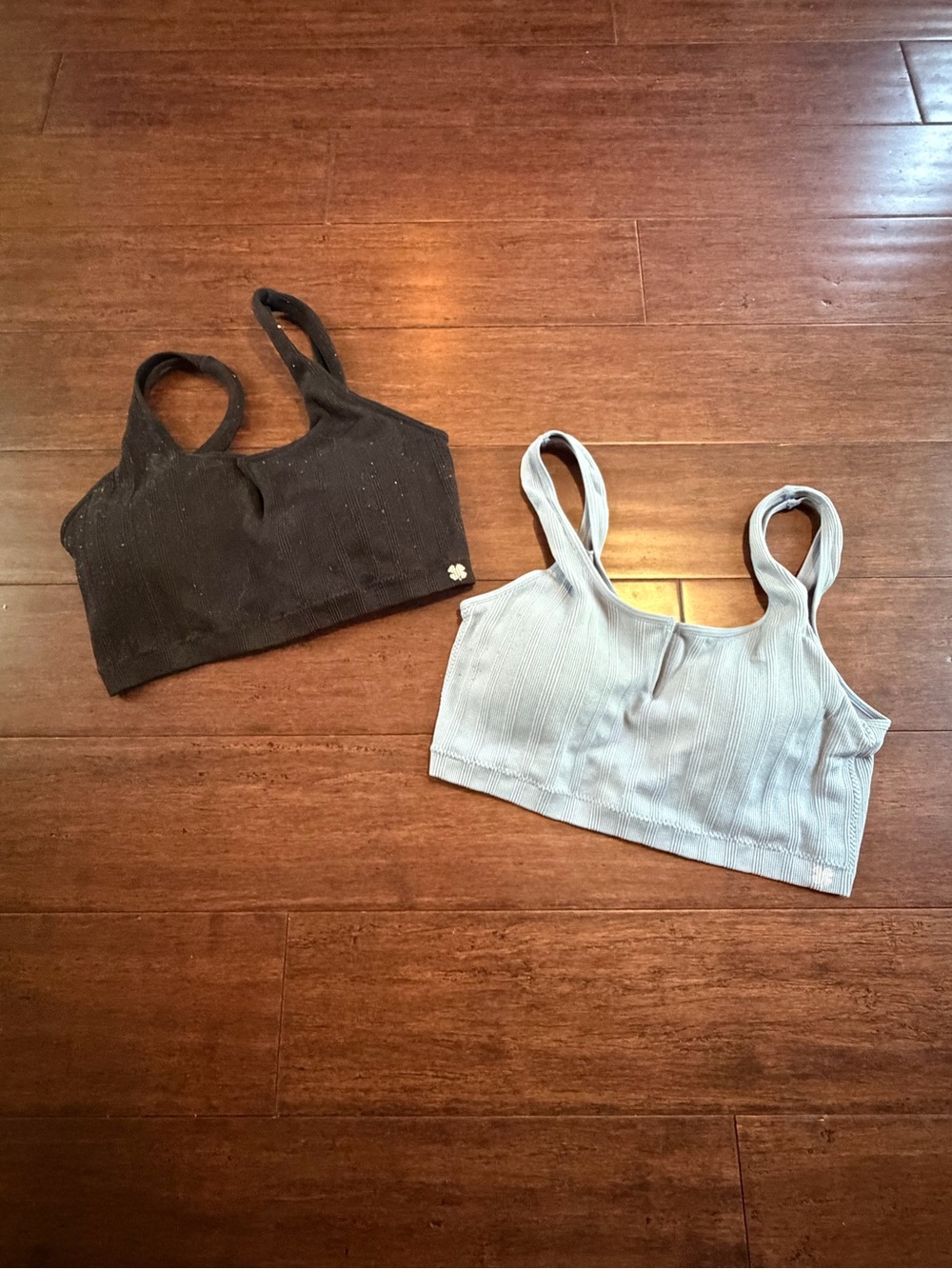 Lucky Brand Ribbed Bralette Bundle - Black & Light Blue